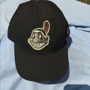 Black IndiansCap with Embroidered Logo